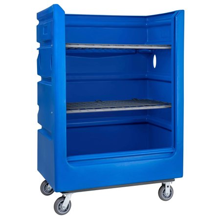 R&B WIRE PRODUCTS Polyethylene/Steel Poly Turnabout Truck, 2 Shelves, 2000 lb 747B